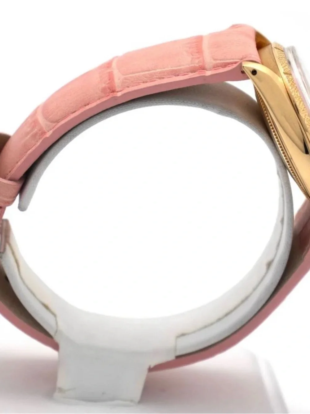 Rolex Watch Oyster perpetual date vintage gold 34mm pink dial ref 1510 18k gold